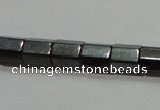 CMH107 15.5 inches 5*6mm faceted tube magnetic hematite beads