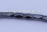 CMH12 16 inches 6*8mm faceted column magnetic hematite beads