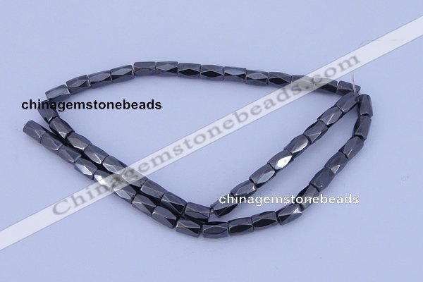 CMH12 16 inches 6*8mm faceted column magnetic hematite beads