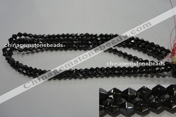 CMH135 15.5 inches 6*6mm faceted bicone magnetic hematite beads