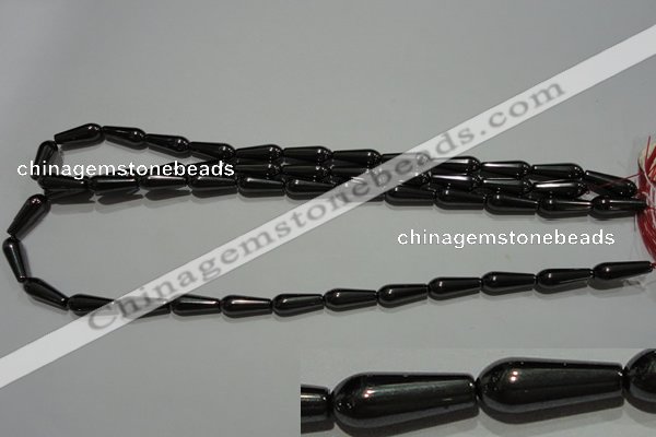 CMH139 15.5 inches 6*16mm teardrop magnetic hematite beads