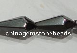 CMH142 15.5 inches 8*16mm faceted teardrop magnetic hematite beads