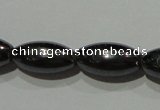 CMH148 15.5 inches 6*12mm rice magnetic hematite beads wholesale