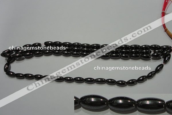 CMH148 15.5 inches 6*12mm rice magnetic hematite beads wholesale