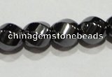 CMH157 15.5 inches 8*8mm twisted rice magnetic hematite beads