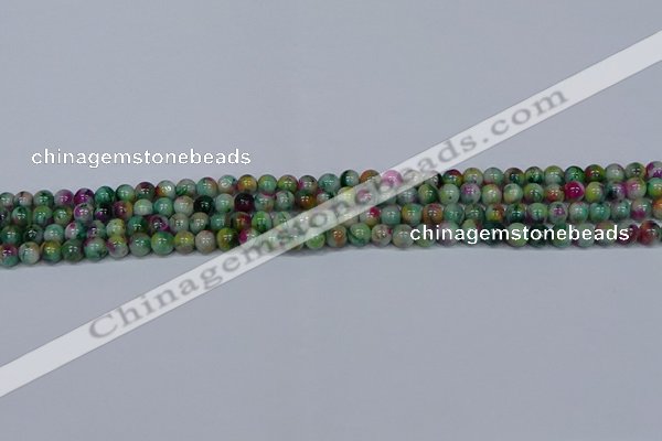 CMJ414 15.5 inches 4mm round rainbow jade beads wholesale