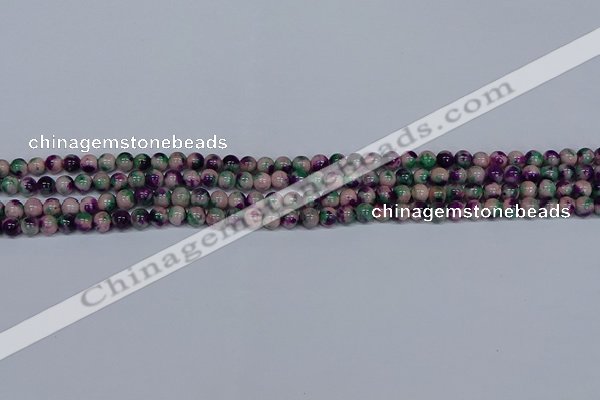 CMJ596 15.5 inches 4mm round rainbow jade beads wholesale