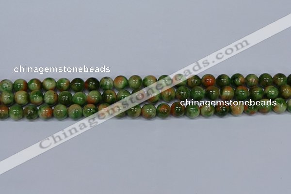 CMJ675 15.5 inches 8mm round rainbow jade beads wholesale