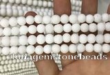 CMJ802 15.5 inches 8mm round matte Mashan jade beads wholesale