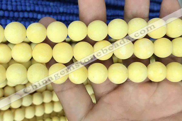 CMJ809 15.5 inches 12mm round matte Mashan jade beads wholesale