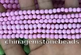 CMJ810 15.5 inches 4mm round matte Mashan jade beads wholesale