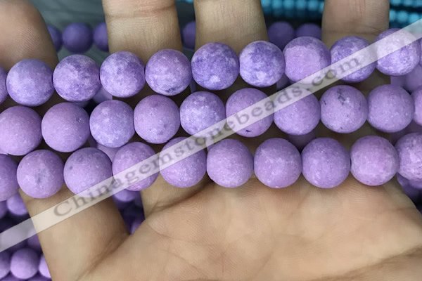 CMJ819 15.5 inches 12mm round matte Mashan jade beads wholesale