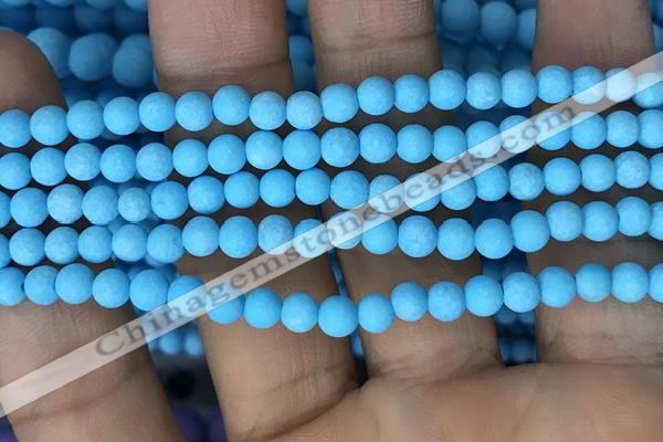 CMJ835 15.5 inches 4mm round matte Mashan jade beads wholesale