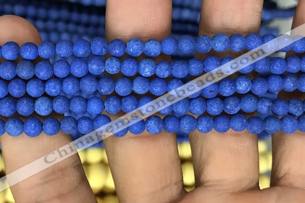 CMJ845 15.5 inches 4mm round matte Mashan jade beads wholesale