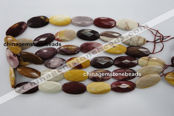 CMK110 15.5 inches 15*30mm faceted oval mookaite beads wholesale