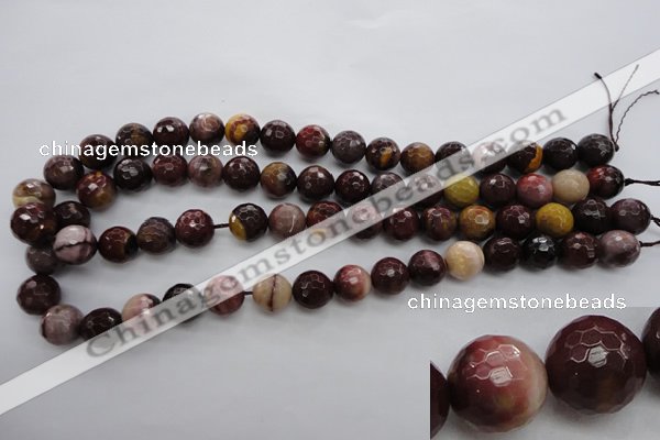 CMK115 15.5 inches 12mm faceted round mookaite beads wholesale