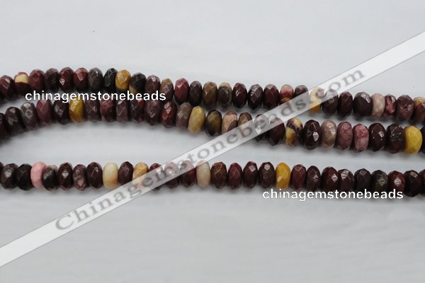 CMK121 15.5 inches 7*10mm faceted rondelle mookaite beads wholesale