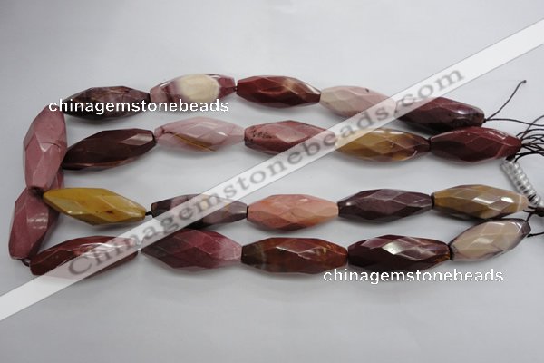 CMK132 15.5 inches 14*35mm faceted rice mookaite beads wholesale