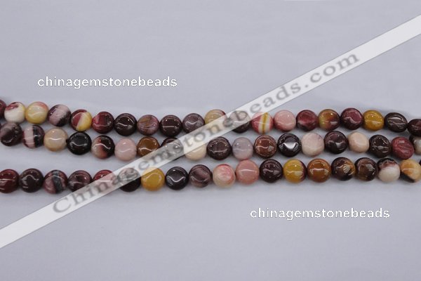 CMK135 15.5 inches 8mm flat round mookaite beads wholesale