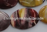 CMK158 15.5 inches 25*35mm faceted oval mookaite beads wholesale