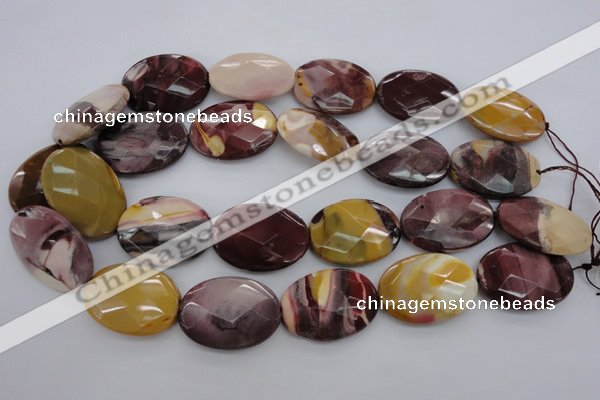 CMK158 15.5 inches 25*35mm faceted oval mookaite beads wholesale