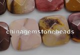 CMK162 15.5 inches 20*20mm faceted square mookaite beads wholesale