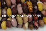 CMK21 15.5 inches 8*14mm faceted rondelle mookaite beads wholesale