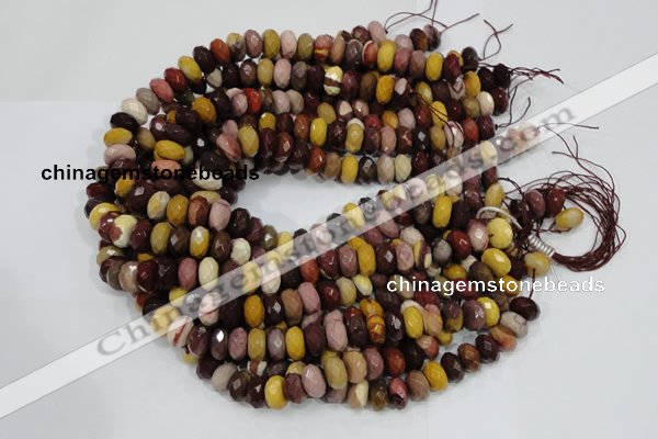 CMK21 15.5 inches 8*14mm faceted rondelle mookaite beads wholesale