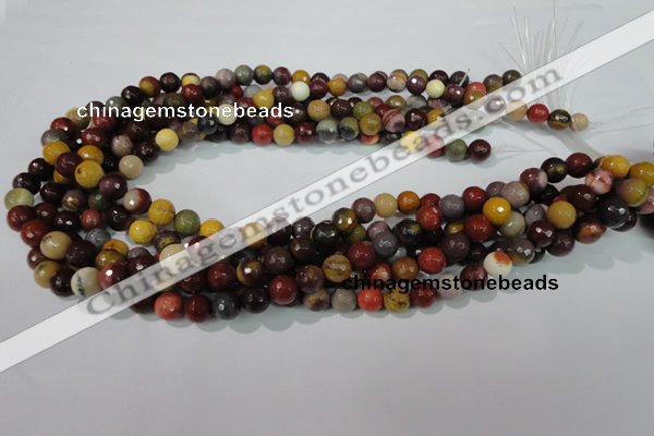 CMK212 15.5 inches 8mm faceted round mookaite gemstone beads