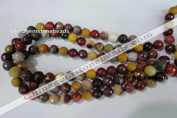 CMK214 15.5 inches 12mm faceted round mookaite gemstone beads