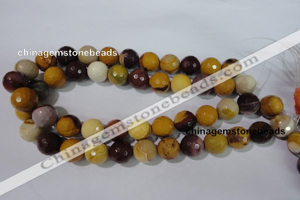 CMK216 15.5 inches 16mm faceted round mookaite gemstone beads