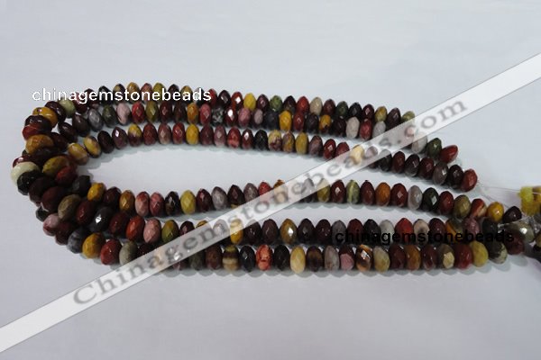 CMK225 15.5 inches 6*10mm faceted rondelle mookaite gemstone beads