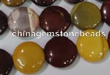 CMK242 15.5 inches 15mm flat round mookaite gemstone beads