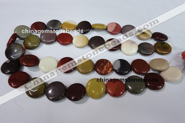 CMK244 15.5 inches 20mm flat round mookaite gemstone beads