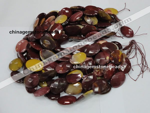 CMK25 15.5 inches 15*20mm faceted oval mookaite beads wholesale