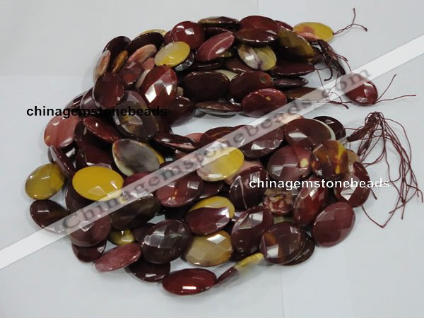 CMK27 15.5 inches 22*30mm faceted oval mookaite beads wholesale