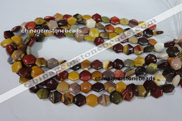 CMK278 15.5 inches 12*12mm hexagon mookaite gemstone beads