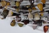 CMK288 Top-drilled 6*9mm faceted teardrop mookaite gemstone beads