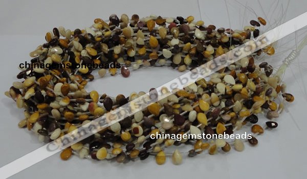 CMK29 15.5 inches 6*10mm faceted flat teardrop mookaite beads