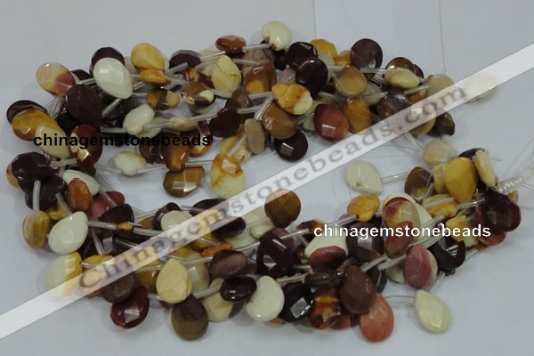 CMK30 15.5 inches 10*14mm faceted flat teardrop mookaite beads