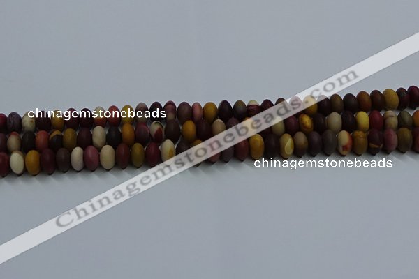 CMK302 15.5 inches 6*10mm rondelle matte mookaite beads wholesale