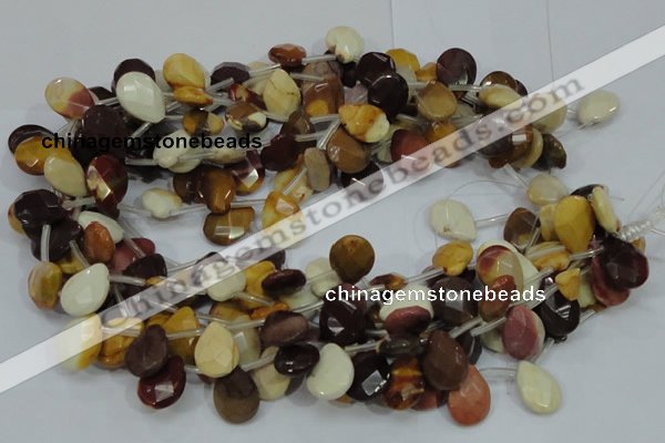 CMK31 15.5 inches 14*18mm faceted flat teardrop mookaite beads