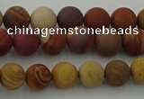 CMK310 15.5 inches 4mm round matte sunset mookaite beads