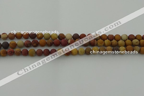 CMK310 15.5 inches 4mm round matte sunset mookaite beads