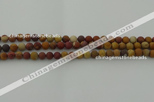 CMK311 15.5 inches 6mm round matte sunset mookaite beads