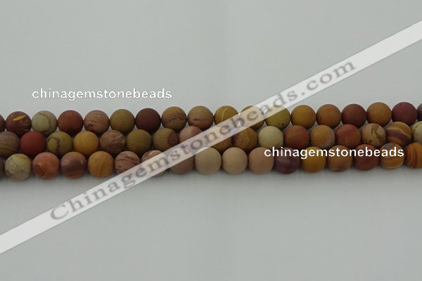 CMK312 15.5 inches 8mm round matte sunset mookaite beads