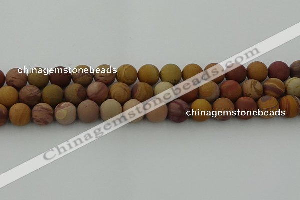 CMK314 15.5 inches 12mm round matte sunset mookaite beads