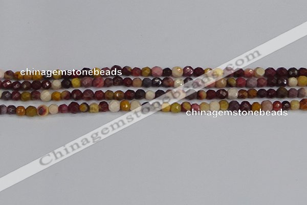 CMK316 15.5 inches 4mm faceted round mookaite gemstone beads