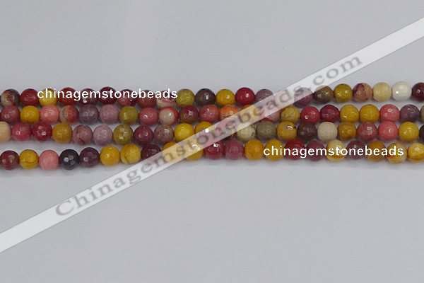 CMK317 15.5 inches 6mm faceted round mookaite gemstone beads