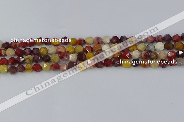 CMK324 15.5 inches 6mm faceted nuggets mookaite gemstone beads